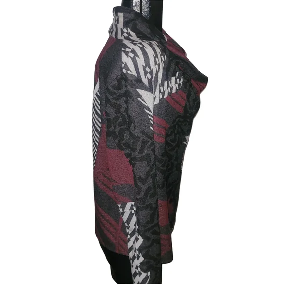 M.i.k.o Multi Color Patterned Cardigan With Off Center Button Closure L - Picture 4 of 7